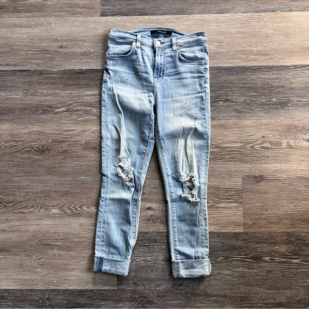 J Brand Alana High Rise Distressed Skinny Jeans